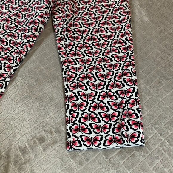 Talbots Womens 6p Pants Crop Capri Colorful Butterfly Print Mid Rise Stretch - Picture 4 of 12